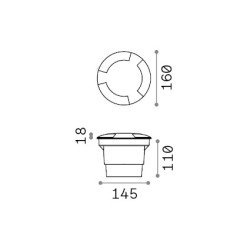 Įleidžiamas grindinis lauko šviestuvas LANDING Juodas IP67 120362