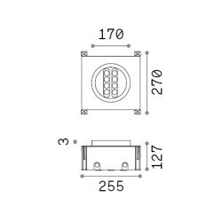 14W LED Įleidžiamas grindinis lauko šviestuvas TAURUS 3000K Plieno spalvos IP67 277028