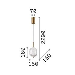 10W LED Pakabinamas šviestuvas DECOR 3000K Žalvario spalvos 292083