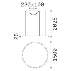 76W LED Pakabinamas šviestuvas ORACLE SLIM 3000K Juodas 304458