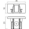 Galinis dangtelis 1F sistemai Minitrack Baltas MT1015 MWH