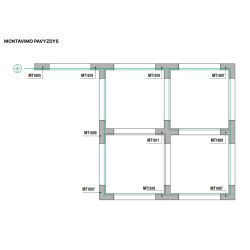 Paviršinis 1F sistemos bėgelis Minitrack 3m Baltas MT1003 MWH