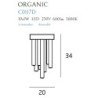 10W LED Lubinis šviestuvas ORGANIC 3000K Chromo spalvos C0117D