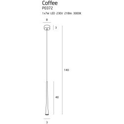 7W LED Pakabinamas šviestuvas COFFEE 3000K Juodas P0372