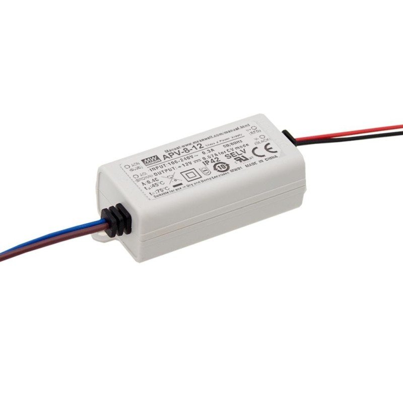 Pastovios įtampos LED maitinimo šaltinis 8W 12V IP20 APV-8-12