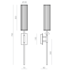 8W LED Sieninis šviestuvas NIRO 2700K Juodas A1314/black