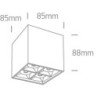 15W LED Lubinis šviestuvas 3000K Juodas 12406B/B/W