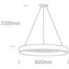 40W LED Pakabinamas šviestuvas 3000K Baltas 63114/W/W