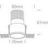 3W LED Priglaistomas šviestuvas 3000K Juodas 10103BTR/B/W