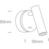 3W LED Sieninis šviestuvas 3000K Aliuminio spalvos 65738/AL/W